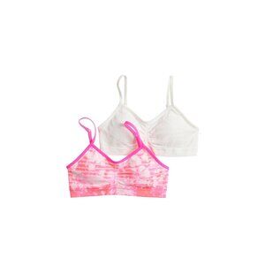 Maidendform Girl Set of 2 Pink Tye Dye White Training Bra Style 4350 Small